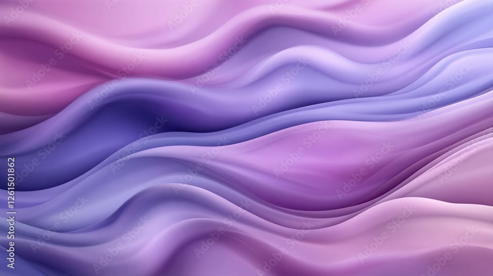 Poster abstract vector design with smooth gradient waves in purple and pink colors forming flowing patterns
