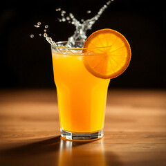 Orange Juice - Vibrant Beverage with Fresh Orange Garnish