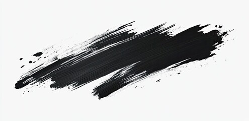 Abstract Black Brush Stroke on White
