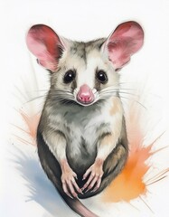 Niedliches Opossum, wei&szlig;er Hintergrund