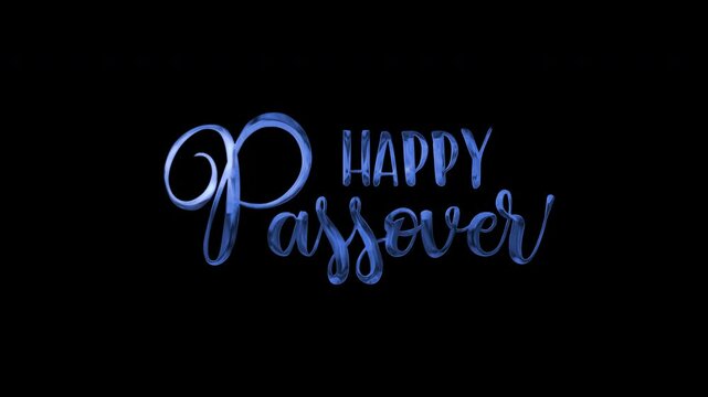 Animated  happy passover in gold lettering, ideal for festive greetings, social media posts, invitations, religious celebrations, and printed materials.