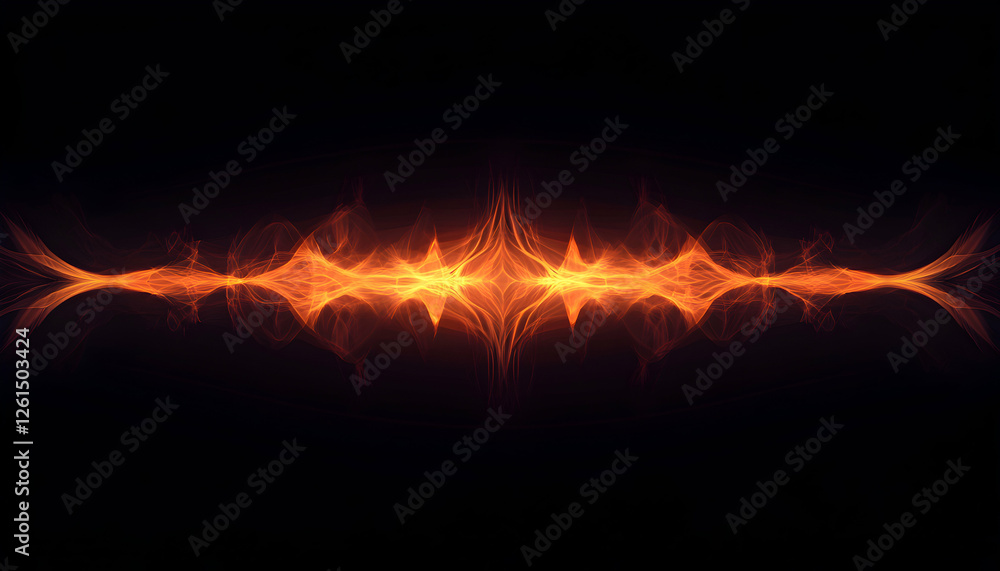 Poster mystical fire energy streams with symmetrical brilliance on a dark backdrop create a captivating abs