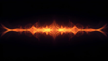 Fototapeta premium Mystical fire energy streams with symmetrical brilliance on a dark backdrop create a captivating abstract design that conveys a sense of power