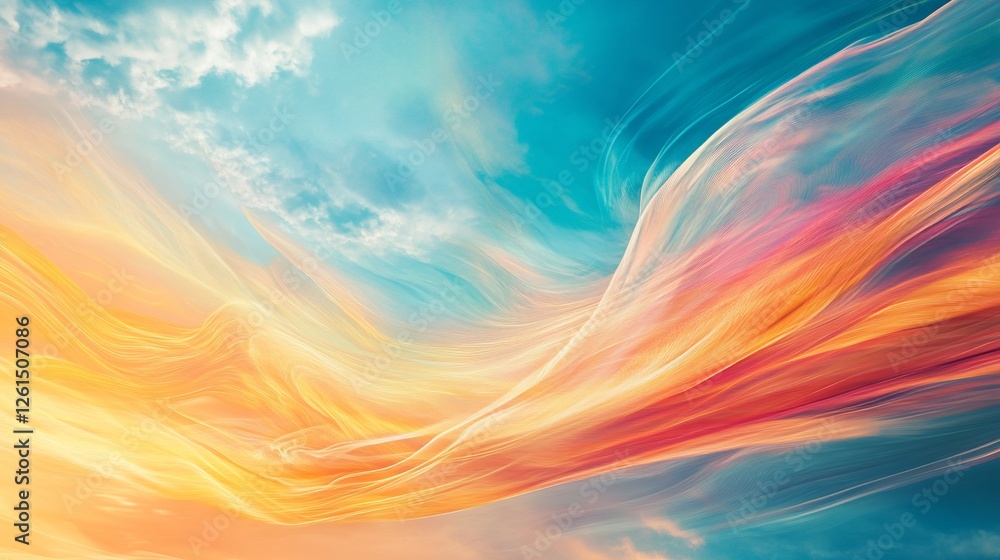 Aufkleber a dynamic abstract design with explosive zoom effect and wavy light effects in colorful sky