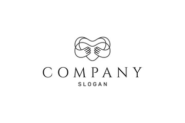 Fototapeta premium love hand logo in line art design style