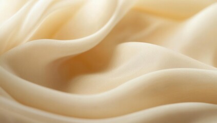 Fototapeta premium Creamy silk fabric folds, studio shot