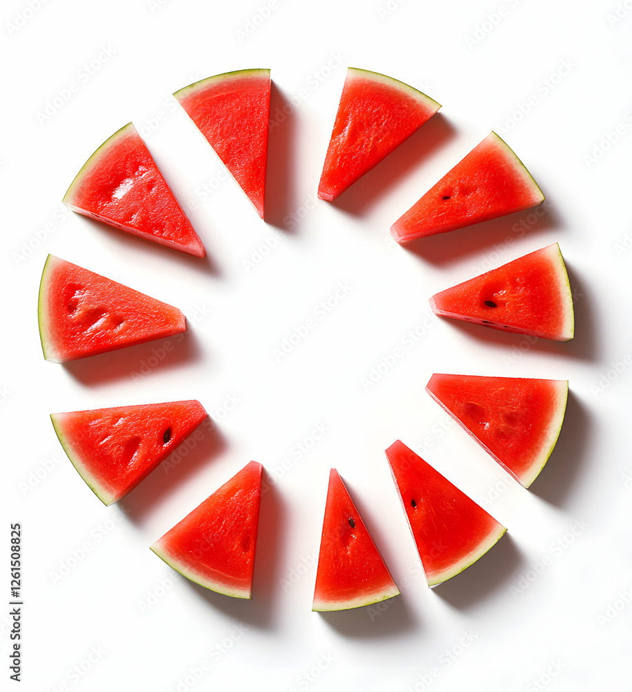 Aufkleber vibrant watermelon wedges arranged in a circular pattern, creating a refreshing and summery aestheti