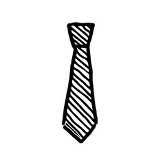 紳士用のネクタイのかわいい線画イラスト