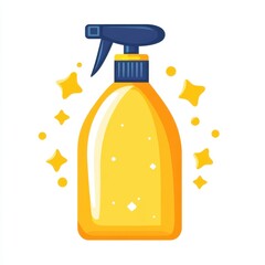 Bottle of liquid with spray nozzle and vector disinfectant icon on white background for cleaning purposes