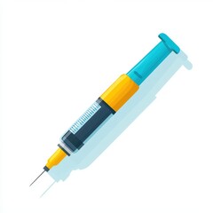 Fototapeta premium Vector insulin pen flat design icon isolated on white background for medical and healthcare applications