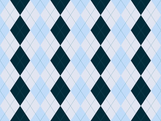 Elegant argyle pattern in teal and baby blue.  Perfect for backgrounds, textiles, and branding.  Clean, classic design conveys sophistication and timeless style.