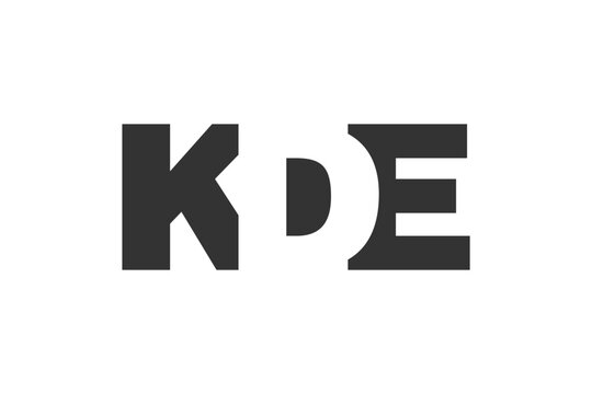 KDE logo design. Initial letter K D E bold font style for tech startups, consulting, corporate branding. Creative company name, headlines typography identity, trendy logotype.