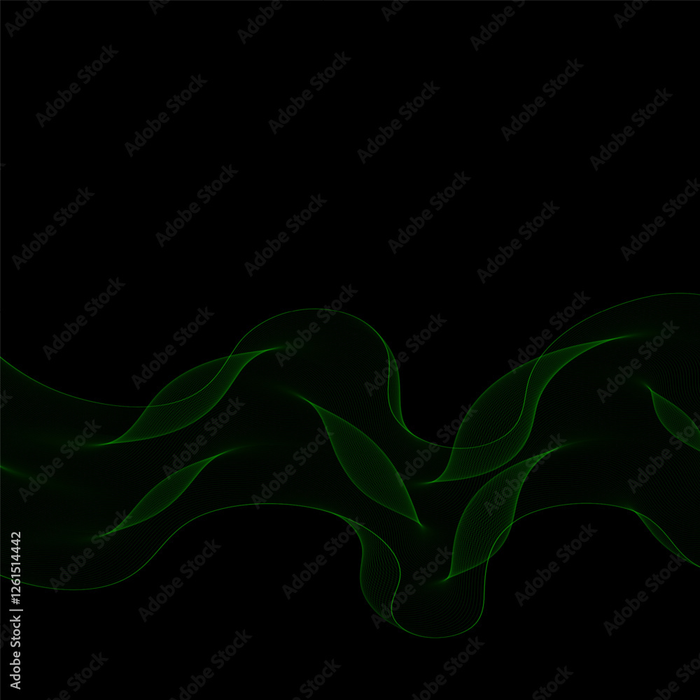 Poster abstract design element. vector green wave. eps 10