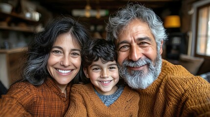 Fototapeta premium Family Portrait: A heartwarming photo of a happy family, capturing love, togetherness, and precious moments.