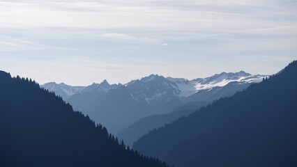 Serene Blue Mountain Range Landscape