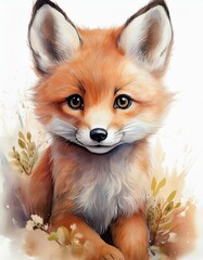 Fototapeta premium Fuchs, weißer Hintergrund