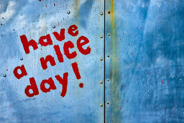 Positivity on Weathered Metal Nelson Nevada Close-Up