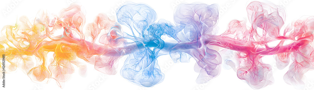 Poster dynamic colorful smoke patterns abstract art digital creation studio environment close-up creative d
