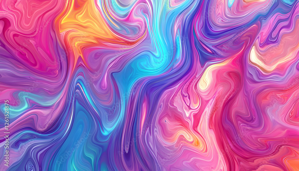 Poster vibrant abstract swirls digital art colorful patterns creative design close-up view artistic express