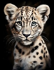 Leopard, schwarzer Hintergrund