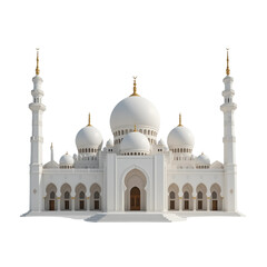 Fototapeta premium sheikh zayed mosque in abu dhabi, 3d minimalist mosque illustration