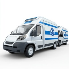 Naklejka premium Mobile Awareness Vans Vehicles distributing 
