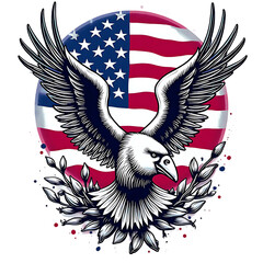 american eagle with american flag