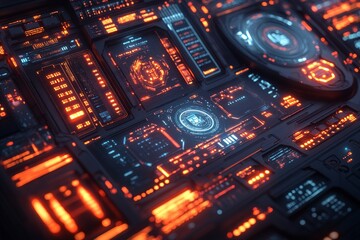 Fototapeta premium Futuristic Interface Control Panel