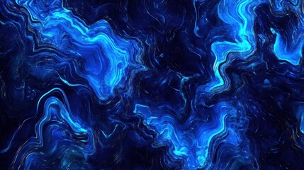 Abstract swirling blue patterns resembling fluid motion in a dark background.