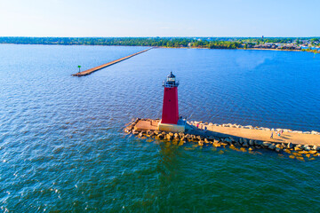 Manistique Michigan lighthouse in manistique east breakwater light. Created 06.01.24