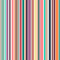 Seamless pattern with variable width vertical stripes. Colorful striped abstract background. Multicolored line art. Design for banner, poster, card, cover, party invitation, wallpaper.