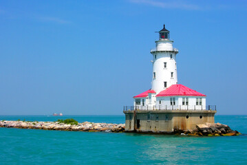 Harbor LIghthouse in Downtown city of Chicago Illinois IL. 