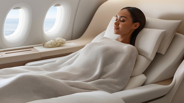 Relaxing travel experience in an elegant and comfortable first class cabin