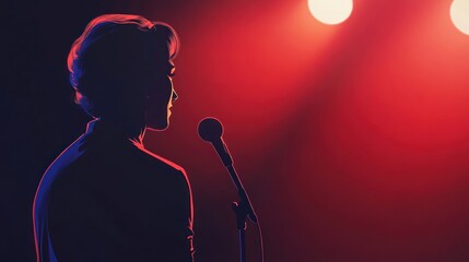 Silhouette of a Singer on Stage