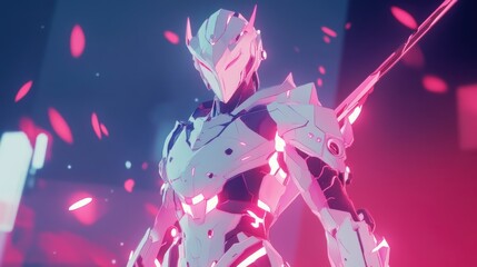 Cyberpunk Samurai Warrior: Neon Nights