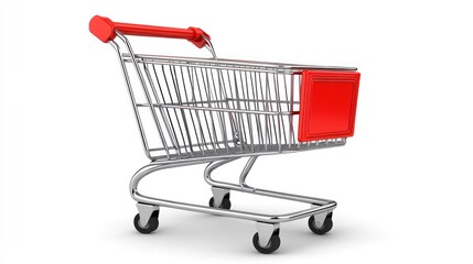 Empty Shopping Cart on White Background