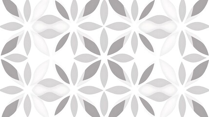 Abstract Grey and White Floral Pattern Design