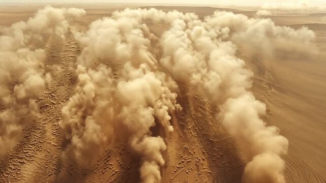 Aerial View of sand storm Footage 4K
