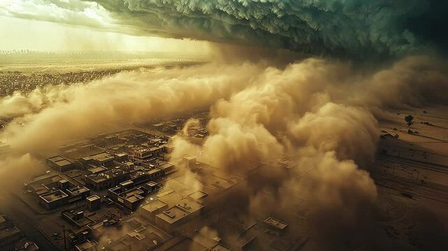 Aerial View of sand storm Footage 4K