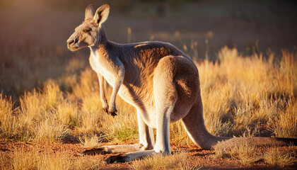 Close-Up of a Kangaroo, Highlighting Its Unique Features and Natural Habitat