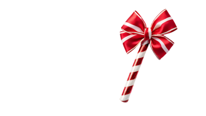 Red Candy Cane with Bow Christmas Decoration