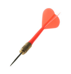 One red dart arrow in air isolated on white
