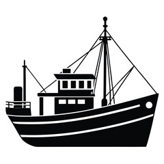 Fishing Vessel Silhouette vector file