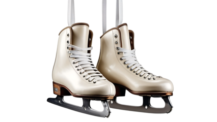 Elegant Cream Figure Skates Ice Skating Boots