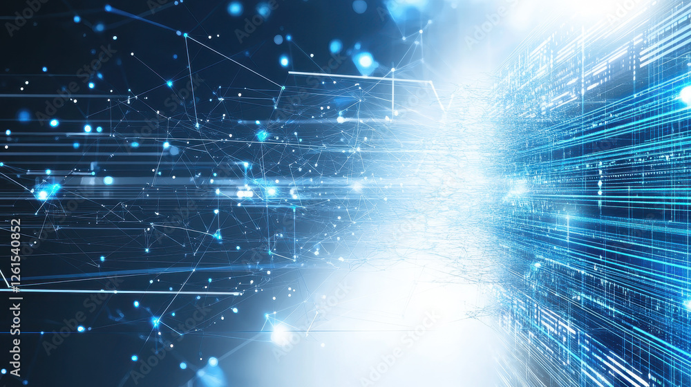 Aufkleber abstract technology background with blue and white colors, digital network connection vector illustr