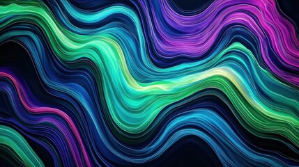 Obraz premium Abstract Neon Wave Art: Vibrant Swirls of Color