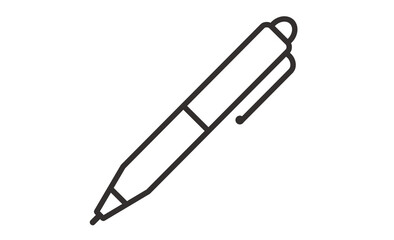 ボールペンのアイコン シンプルな線画デザイン