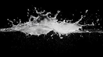 abstract milk wave on black background