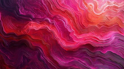 Obraz premium Abstract Crimson Waveforms: A Symphony of Pink and Red Hues