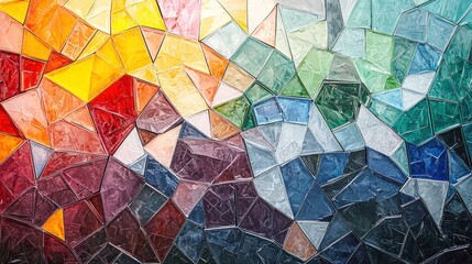 Abstract Colorful Mosaic Pattern: A Kaleidoscope of Hues and Shapes